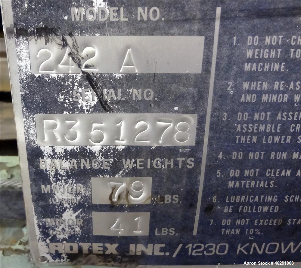 Used Rotex Screener, Model 242A
