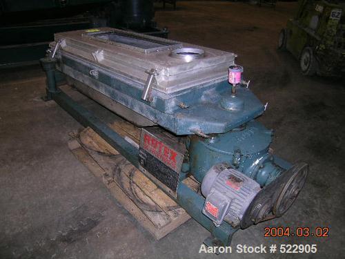USED: 24" x 48" Rotex screener, model 242A. Upper weight 88 lbs,lower weight 41 lbs. 1 hp motor refurbished. Aluminum and stainlesssteel construction. Newly installed Lexan sight panel in cover forvi...