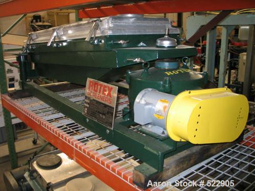 USED: 24" x 48" Rotex screener, model 242A. Upper weight 88 lbs,lower weight 41 lbs. 1 hp motor refurbished. Aluminum and stainlesssteel construction. Newly installed Lexan sight panel in cover forvi...