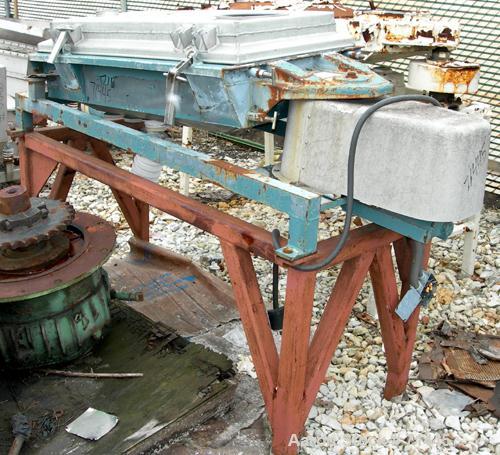 Used Rotex Screener, Stainless Steel. 20" wide x 48" long, 2 deck, 3 separation (requires screens). Clamp down aluminum top cover, (3) bottom outlets. Driven by a 1/2 HP, 3/60/208-230/460 Volt, 1140 ...