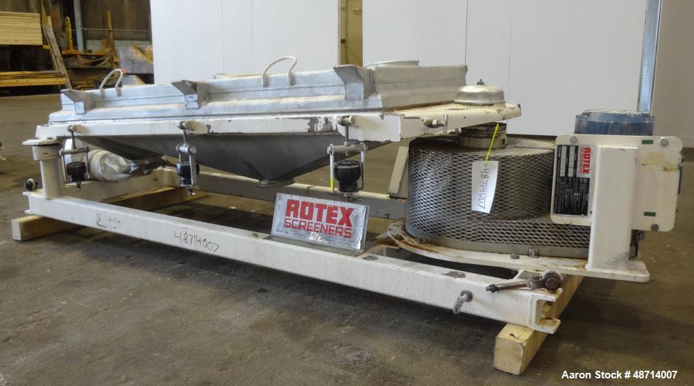 Used Rotex Screener, Model 3201SAN AASL, 304 Stainless Steel.