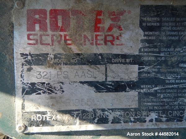 Used Rotex Screener, Model 321 PS AASL