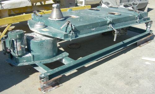 Used: Rotex screener, model 321, carbon steel. 40" wide x 84" long single deck, 2 separation. Clamp down top cover, 2 bottom outlets. 23.3 square feet screen area. Driven by a 2 hp, 3/60/230/460 volt...