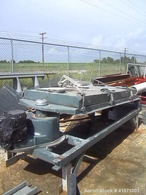Used Rotex Screener, Model 321, Carbon Steel. 40" wide x 84" long single deck, 2 separation. Clamp down top cover, two bottom outlets. 23.3 square feet screen area. Driven by a 2 hp, 3/60/230/460 vol...