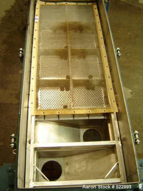 USED: 24" x 48" Rotex screener, model 3242A-AAsl. 2 hp, 230/460 volt,184T frame. Reliance electric Duty Master motor with V-belt drive.Unit has aluminum cover and screen frame with stainless steel pa...