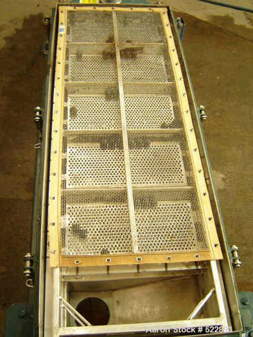 USED: 24" x 48" Rotex screener, model 3242A-AAsl. 2 hp, 230/460 volt,184T frame. Reliance electric Duty Master motor with V-belt drive.Unit has aluminum cover and screen frame with stainless steel pa...