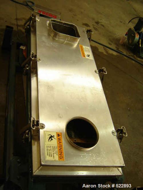 USED: 24" x 48" Rotex screener, model 3242A-AAsl. 2 hp, 230/460 volt,184T frame. Reliance electric Duty Master motor with V-belt drive.Unit has aluminum cover and screen frame with stainless steel pa...