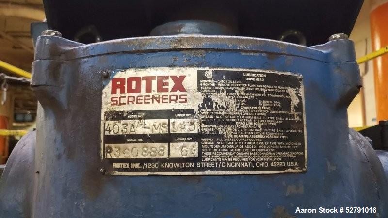 Rotex Triple Deck Screener – Model 403A-AL-MS, 30" × 60", 4 Outlets, w/ Mezzanine & Auger (Used)