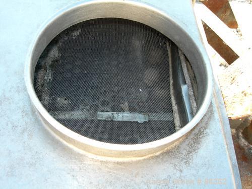 Used Rotex Screener, Model 40, 304 Stainless Steel. 28" Wide x 40" long single deck, 2 separation. Bolt down top cover, 2 bottom outlets. Unit requires an approximate 1 hp motor, includes gearbox. Mo...