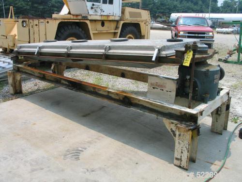 USED: 40" x 120" single deck Rotex model 41 A-AL/MS screener,automatic tension design. Aluminum screen frames and cover. Steelbox frame. 1.5 hp, 1730 rpm, 230/460 volt drive. Reported in goodconditio...
