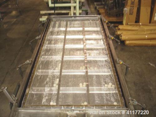 Used Rotex Sanitary Screener, Model 431 SAN/AL/SS, Stainless Steel. 40" wide x 84" long single deck, 2 separation. Clamp down aluminum top cover, 2 bottom outlets. 23.3 square feet screen area. Drive...
