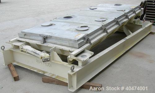 Used Rotex screener, model 521D SAN, 304 stainless steel. 60" wide x 144" long single deck, 2 separation. Clamp down top aluminum cover, 2 bottom outlets. 60 square feet screen area, 3 1/2" screen mo...