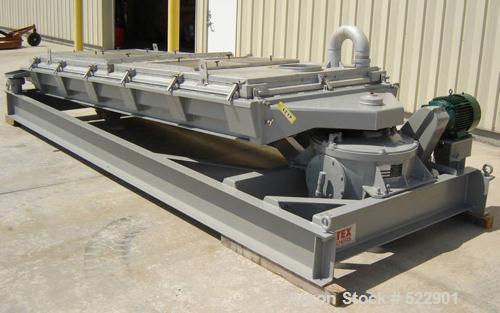 USED: 60" x 144" two deck Rotex screener, model 522A-ALSS. 367 lbsupper weight, 183 lbs lower weight. Two piece aluminum covers, aluminum screen frames. Automatic tension design. Stainless steel boxa...