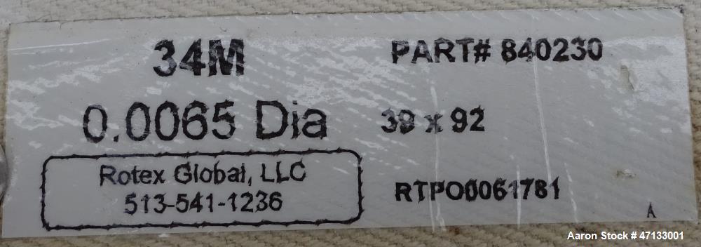Used Rotex Screener, Model 802SAN SSSL, 304 Stainless Steel.