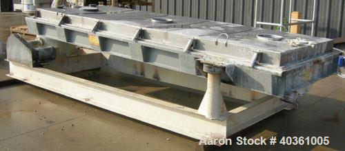 Used Rotex cooler, model 81C50. 304 stainless steel. Approximately 48" wide x 12' long carbon steel jacketed bed. Nominal 50 square feet cooling area, 3" diameter cooler motion stroke, maximum 100 ps...