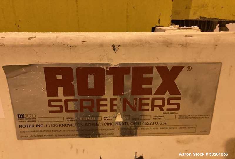 Used Rotex Model 82D SAN Stainless Steel Screener – 40" x 120" Single Deck Sanitary Separator