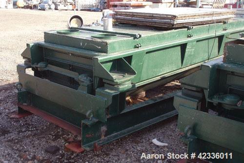 Used Rotex Screener, Model 83GP, Carbon Steel. 40" Wide x 120" long triple deck, 4 separation. Clamp down top cover, bottom outlets. 33.3 Square feet screen area, 3" screen motion. Driven by a hp mot...