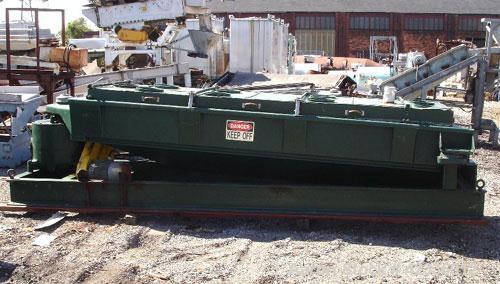 Used Rotex Screener, Model 83GP, Carbon Steel. 40" Wide x 120" long triple deck, 4 separation. Clamp down top cover, bottom outlets. 33.3 Square feet screen area, 3" screen motion. Driven by a hp mot...