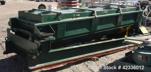 Used Rotex Screener, Model 83GP, Carbon Steel. 40" Wide x 120" long triple deck, 4 separation. Clamp down top cover, bottom outlets. 33.3 Square feet screen area, 3" screen motion. Driven by a hp mot...