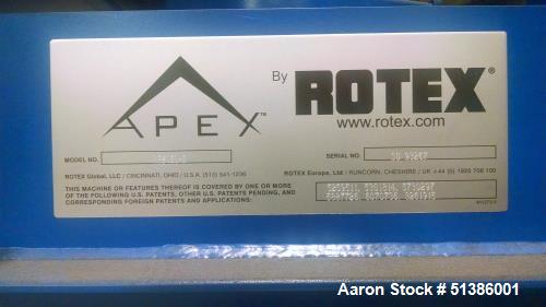 Used- Rotex Apex Totally Enclosed Gyratory/Reciprocating Screener