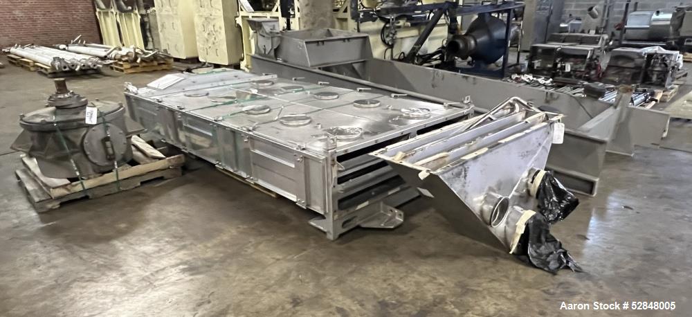 Used Rotex Apex Stainless Steel Rectangular Screener, Model A5G55-2, 304 Stainless Steel. Approximate 55 square feet total nominal screen area. 2 Screen surfaces. Requires a 7.5hp, 3/60/230/460 volt,...