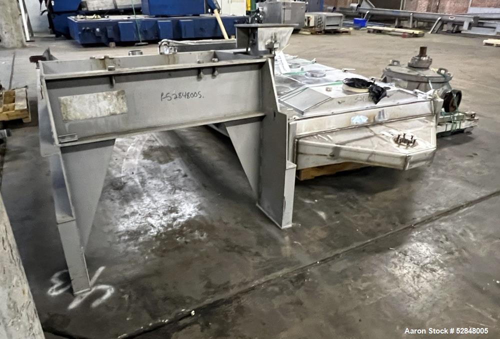 Used Rotex Apex Stainless Steel Rectangular Screener, Model A5G55-2, 304 Stainless Steel. Approximate 55 square feet total nominal screen area. 2 Screen surfaces. Requires a 7.5hp, 3/60/230/460 volt,...