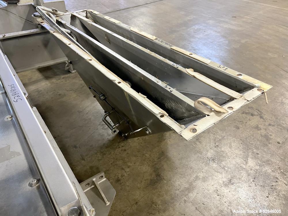 Used Rotex Apex Stainless Steel Rectangular Screener, Model A5G55-2, 304 Stainless Steel. Approximate 55 square feet total nominal screen area. 2 Screen surfaces. Requires a 7.5hp, 3/60/230/460 volt,...