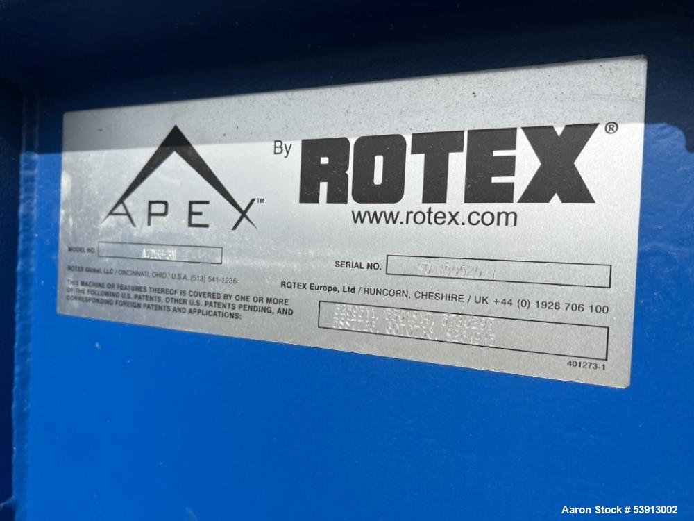 Industrial Screener for Sale – Rotex Apex with 10HP 3-Phase Motor