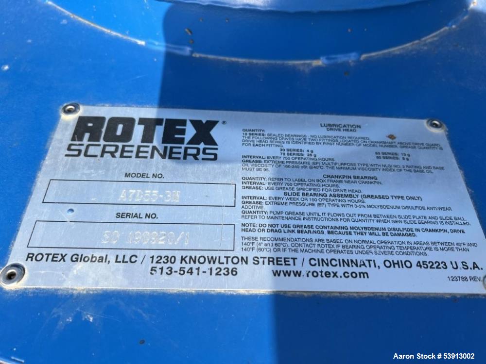 Industrial Screener for Sale – Rotex Apex with 10HP 3-Phase Motor