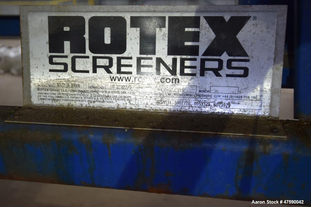 Unused- Rotex Screener, Model R3221A MMMM, Carbon Steel.