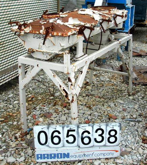 USED: Rotex screener, carbon steel. 20" wide x 60" long, single deck, 2 separatons. Clamp down two cover, 2 bottom outlets. Driven by a 1/2 hp, 3/60/230/460 volt motor, includes gearbox. Mounted on a...