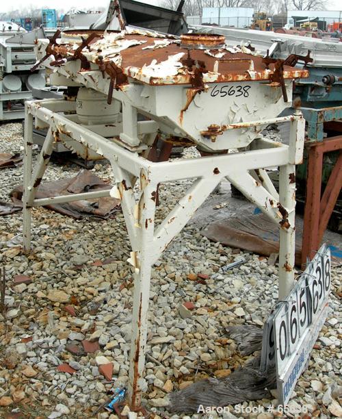 USED: Rotex screener, carbon steel. 20" wide x 60" long, single deck, 2 separatons. Clamp down two cover, 2 bottom outlets. Driven by a 1/2 hp, 3/60/230/460 volt motor, includes gearbox. Mounted on a...