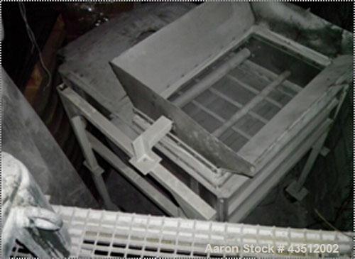 Used Simco Model 364-ID-VDC3, 2' wide x 4' long single deck screener, screen deck opening approximately 1/8", stainless steel contact parts, belt driven 1 hp 3/60/230-460V 1739 rpm motor.