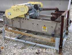 USED:  Smico Rectangular Vibratory Screener, 304 Stainless Steel.  Approximately 21" wide x 72" long uphill, single deck, no top cover.  6" end bottom fines outlet. Driven by (2) top mounted 1/2 HP,3...