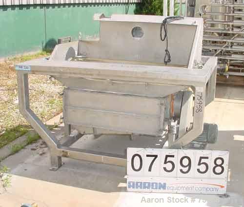USED: Smico model 364-1D-VDC 3' wide x 4' long double deck screener. Top deck has approximately 1/4" square screen openings, bottom deck has approximately 1/8" square screen openings. All stainless s...