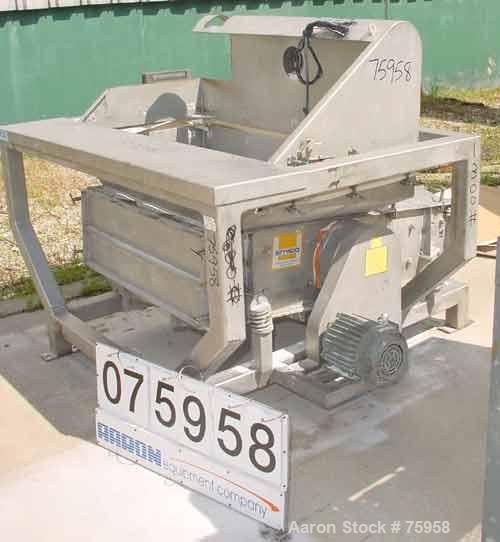USED: Smico model 364-1D-VDC 3' wide x 4' long double deck screener. Top deck has approximately 1/4" square screen openings, bottom deck has approximately 1/8" square screen openings. All stainless s...