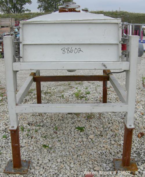 USED: Smico screener, carbon steel, single deck, 2 separation, 36" wide x 72" long. Top cover. Driven by a 1 hp, 3/60/230/460 volt, 1745 rpm motor. Mounted on a carbon steel frame.