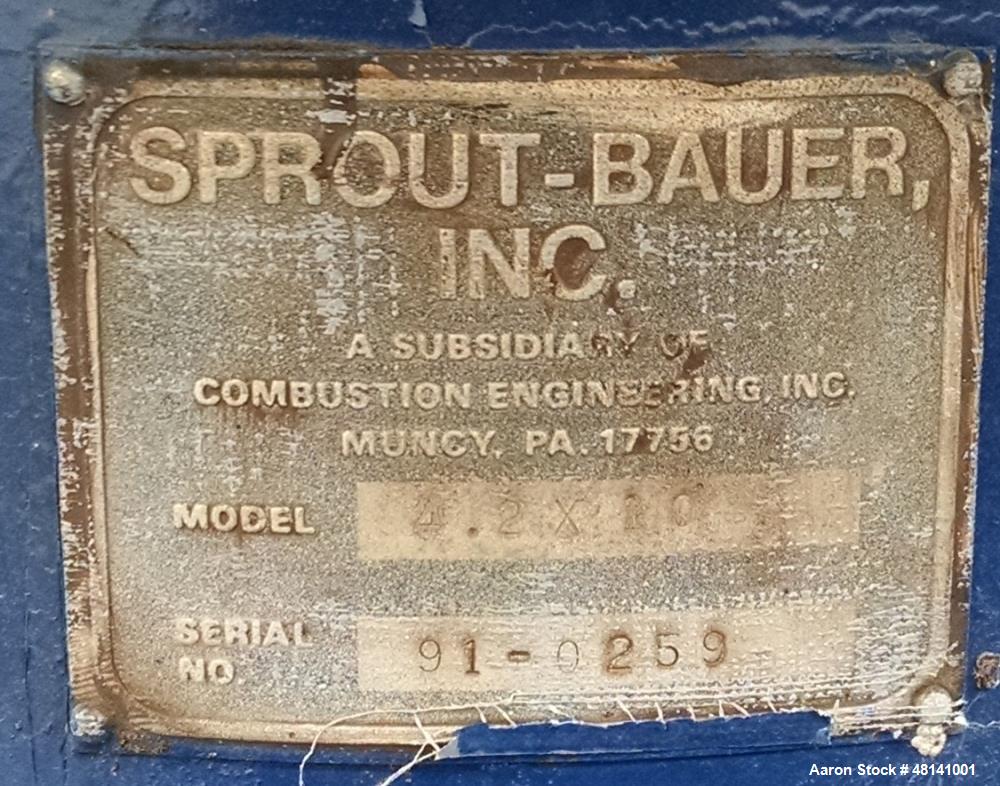 Used Sprout-Bauer Screen, Model 4.2X10, Carbon steel.