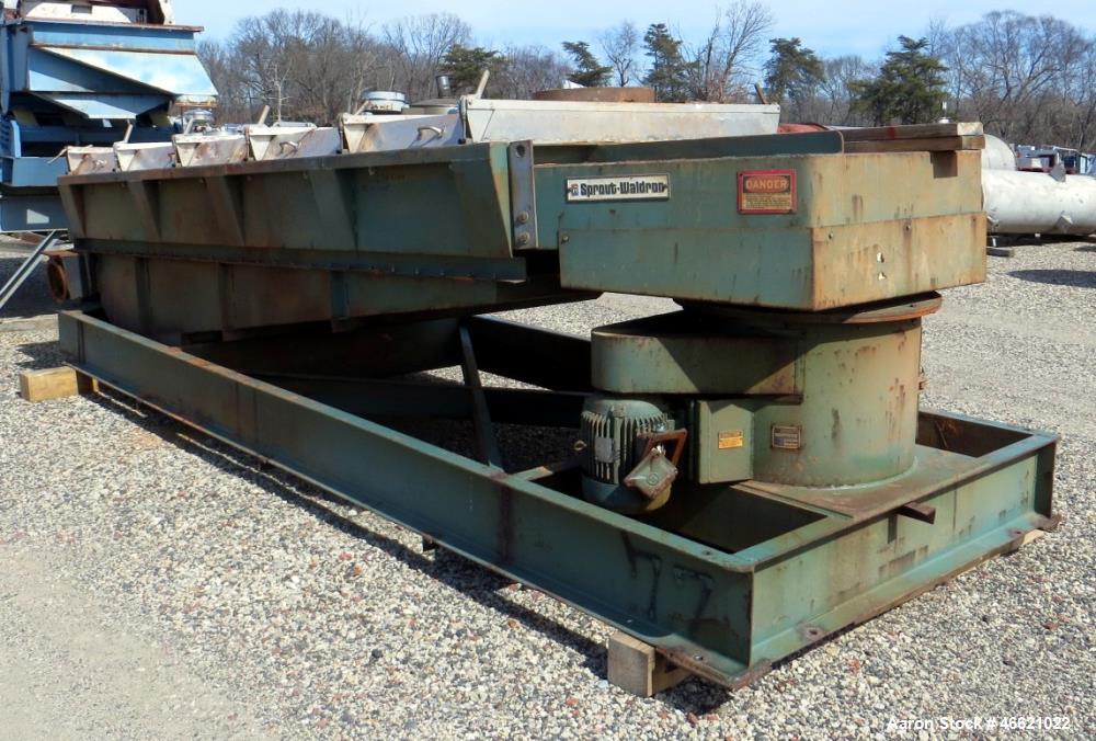 Used Sprout Waldron Koppers Screener, Model 5 X 12, Carbon Steel. Single deck. Driven by a 5hp, 3/60/230/460 volt motor.