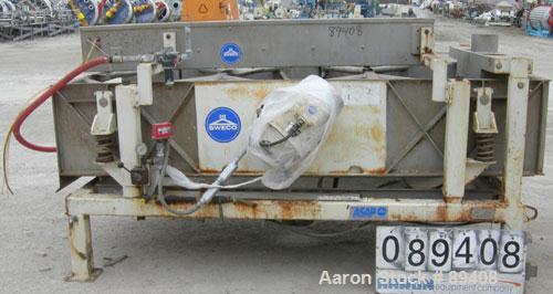 Used Sweco Full Flow Ellipitical Motion Rectangular Separator, Model EM-3A, Pre-Tension Screen Design, 304 Stainless Steel. Approximately 46" wide x 9' long. Approximately 30 square feet surface area...