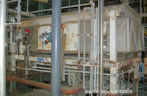 USED: Sweco Full Flow Ellipitical Motion Rectangular Separator, model EM-3A, pre-tension screen design, stainless steel. Approximately 46" wide x 9' long. Approximately 30 square foot surface area. 3...