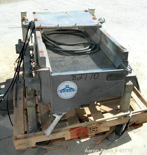 Used Sweco Full Flow Rectangular Separator, Model EM2-1A, Stainless Steel.