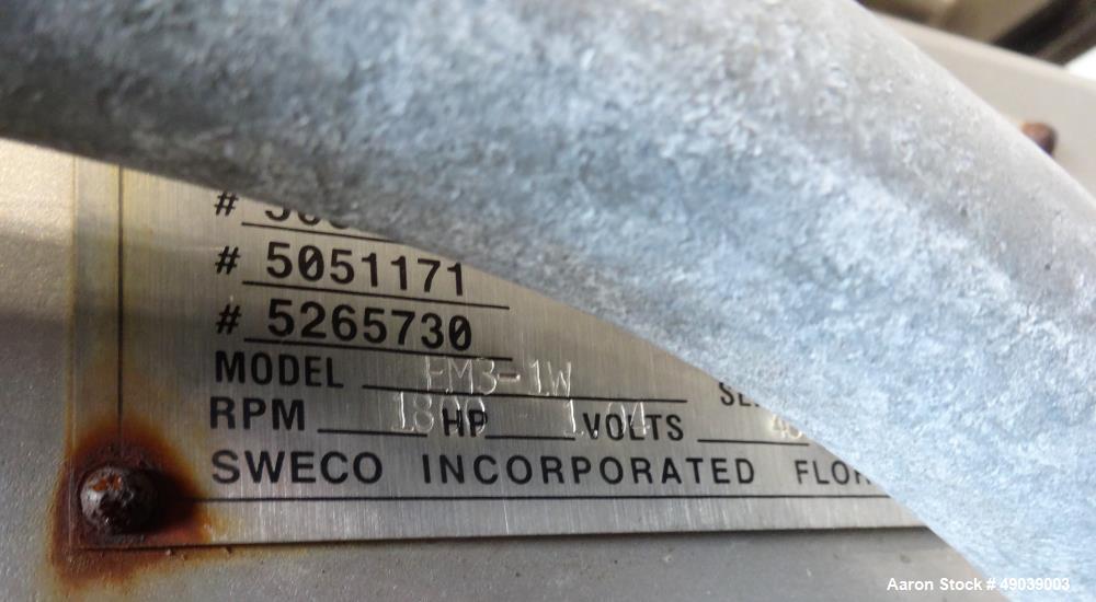 Used Sweco Wet Rectangular Separator, Model EM3-1W