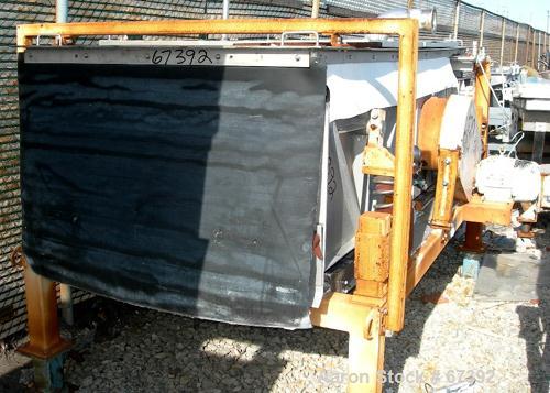 Used Sweco Full Flow Separator, Model RM3A, 316 Stainless Steel. 4' Wide x 9' long deck with 3 sections of screen, designed for wet process, 6" inlet, bottom coned tray discharge with 6" outlet, top ...