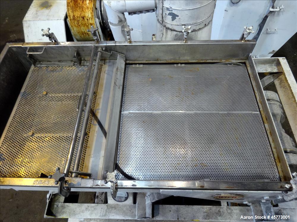 Used Witte Vibrating Air-Cooler Classifier System Consisting Of: (1) Witte Screener model 436-D, 36" Wide x 62" Long, 304 stainless steel. Single deck, (2) separation, driven by a 1.5 hp, 208-230-460...
