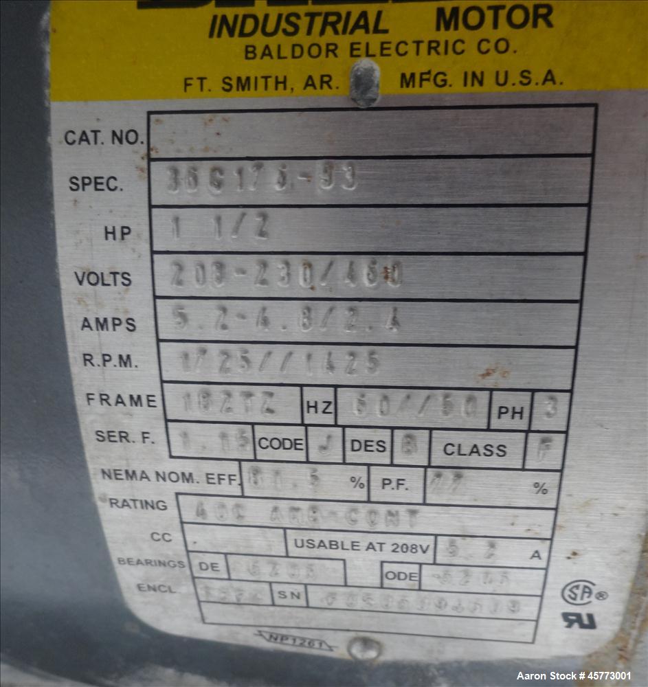 Used Witte Vibrating Air-Cooler Classifier System Consisting Of: (1) Witte Screener model 436-D, 36" Wide x 62" Long, 304 stainless steel. Single deck, (2) separation, driven by a 1.5 hp, 208-230-460...