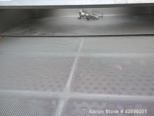 Used Witte Screener, 304 Stainless Steel. 35" Wide x 52" long, 2 separations. Includes a 24’’ long section of intake cover. Screener driven by 1 hp, 3/60/230/460 volt, 1720 rpm motor thru a Witte Siz...