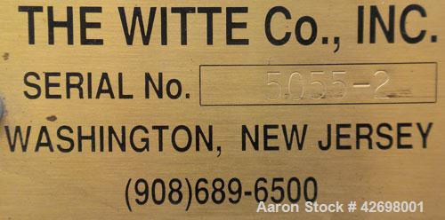 Used Witte Screener, 304 Stainless Steel. 35" Wide x 52" long, 2 separations. Includes a 24’’ long section of intake cover. Screener driven by 1 hp, 3/60/230/460 volt, 1720 rpm motor thru a Witte Siz...