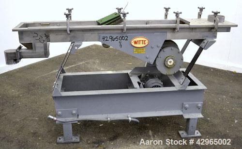 Used Witte Screener, 304 Stainless Steel. 9-1/2" Wide x 72" long, 2 screening sections, (1) overs section, 3 total separation. Driven by 1hp, 3/60/230/460 volt, 1720 rpm XP motor. Includes a model C2...