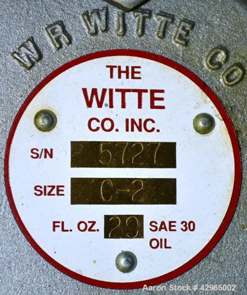 Used Witte Screener, 304 Stainless Steel. 9-1/2" Wide x 72" long, 2 screening sections, (1) overs section, 3 total separation. Driven by 1hp, 3/60/230/460 volt, 1720 rpm XP motor. Includes a model C2...